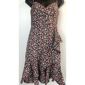 J. Crew Women's Navy Floral Ruffled Dress - Size 00